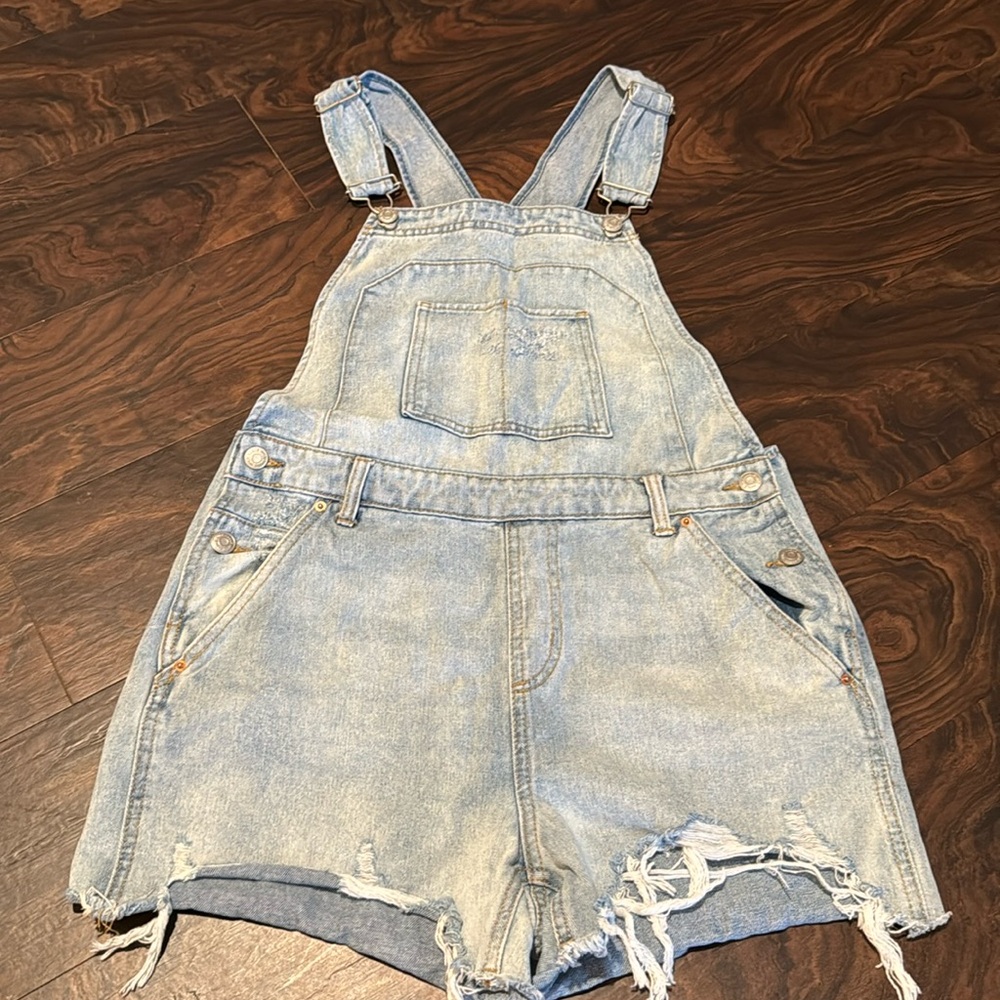 Denim Overall Shorts